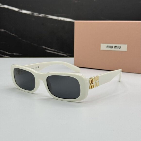 NEW MIU MIU WOMEN MU08ZS 1425S0 SUNGLASSES WHITE EYEWEAR SMU 08Z 1425S0 main image 6